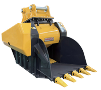 Alligator style crushing bucket