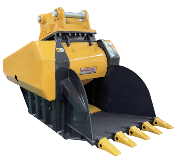Alligator style crushing bucket