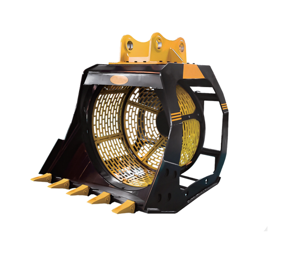 Rotary screening bucket